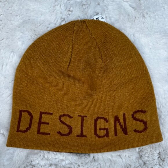 NWT Topo Designs Slim Fit Beanie Reversible Mustard Yellow Orange Camo - Picture 7 of 7